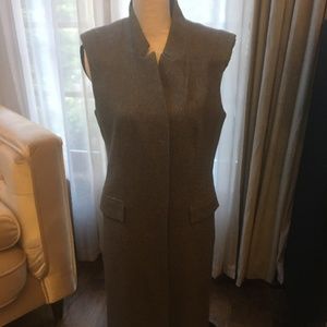 Worth NY Size 10 Brown tweed long vest duster